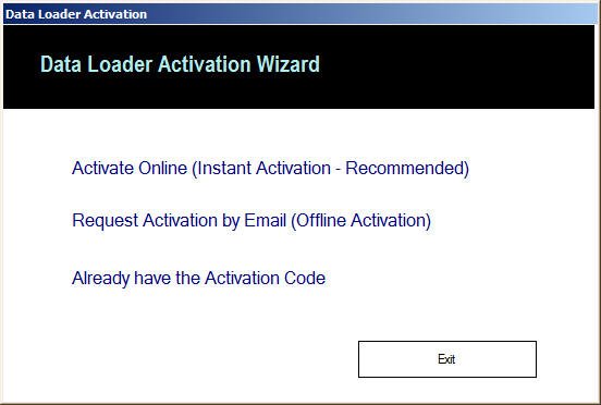 Data Loader Activation Wizard