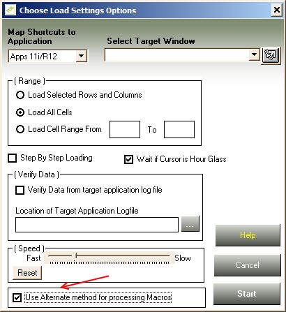 Data Loader: Load Settings