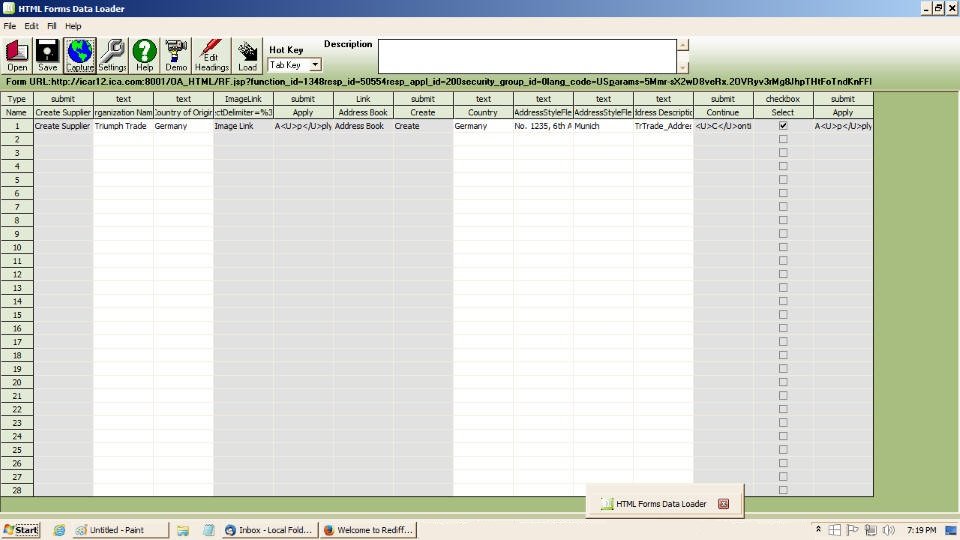 Recorded Items in HTML Data Loader