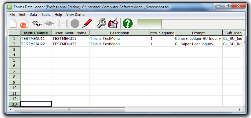 Data Loader: Oracle Forms Record and Playback spreadsheet