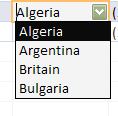 Drop-down list example