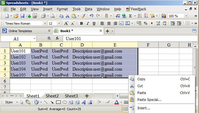 Select Excel Data