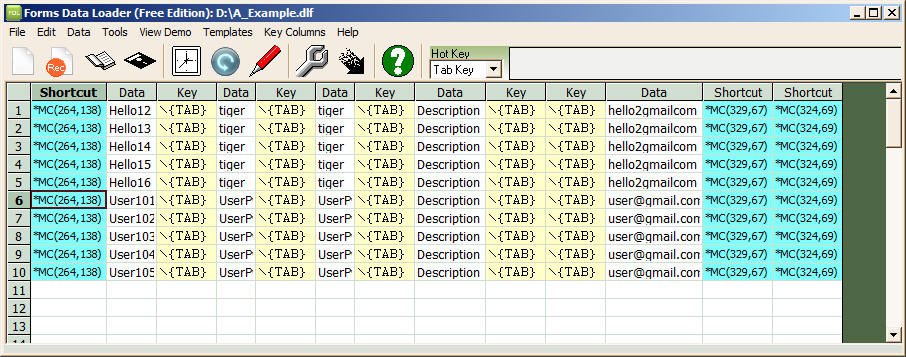 Data Loader sheet after Auto Fill