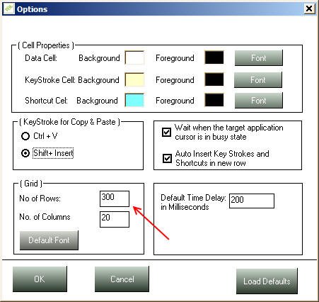 increase rows in dataloader sheet