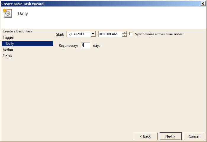 task interval time
