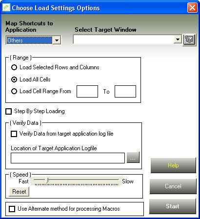 Data Loader loading options