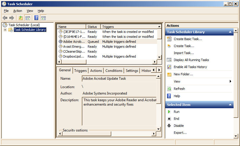 windows task scheduler window