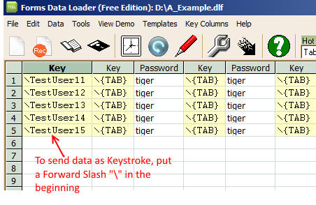 Data Loader: Send data as keystrokes