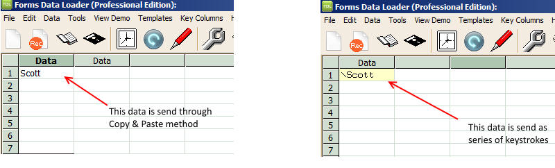 Data Loader sending data as keystrokes or copy & paste method
